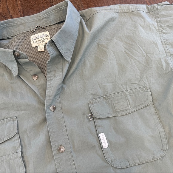 Cabelas green button down shirt - 3XL - vented - Picture 2 of 4